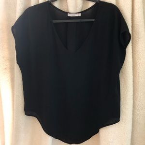 LUSH Black short sleeve blouse